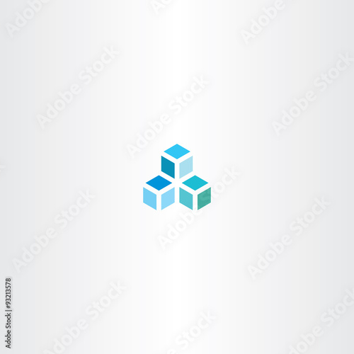 blue cube vector logo icon element