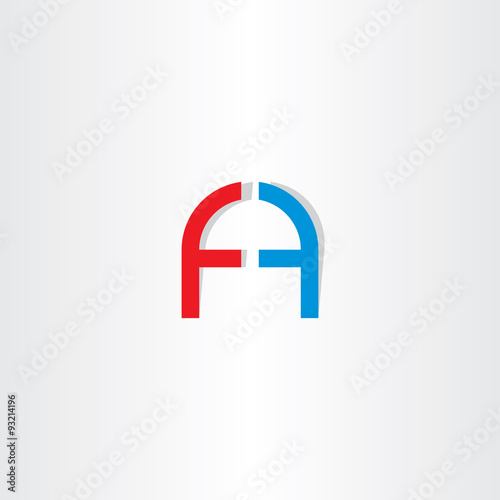 letter f and letter a logo icon vector