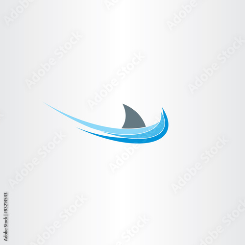 shark sign sea water wave icon