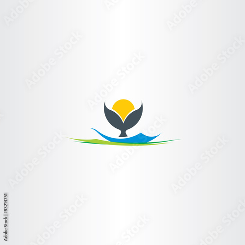 whale tail island beach logo