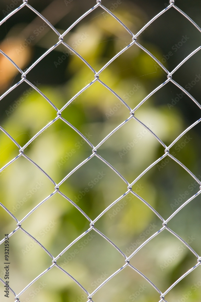 Background of the metal mesh on the nature