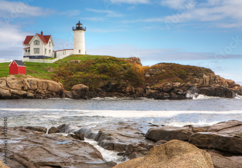Nubble Light in Maine on a sunny day photo