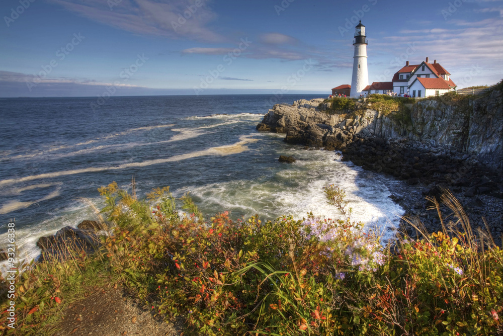 Portland Light in Maine on a beautiful day