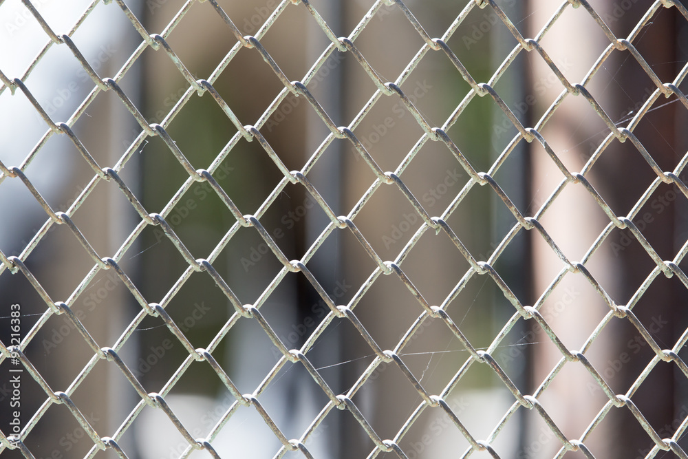 Background of the metal mesh on the nature