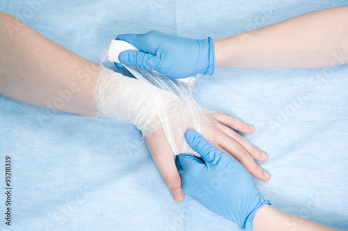 nurse bandages hands
