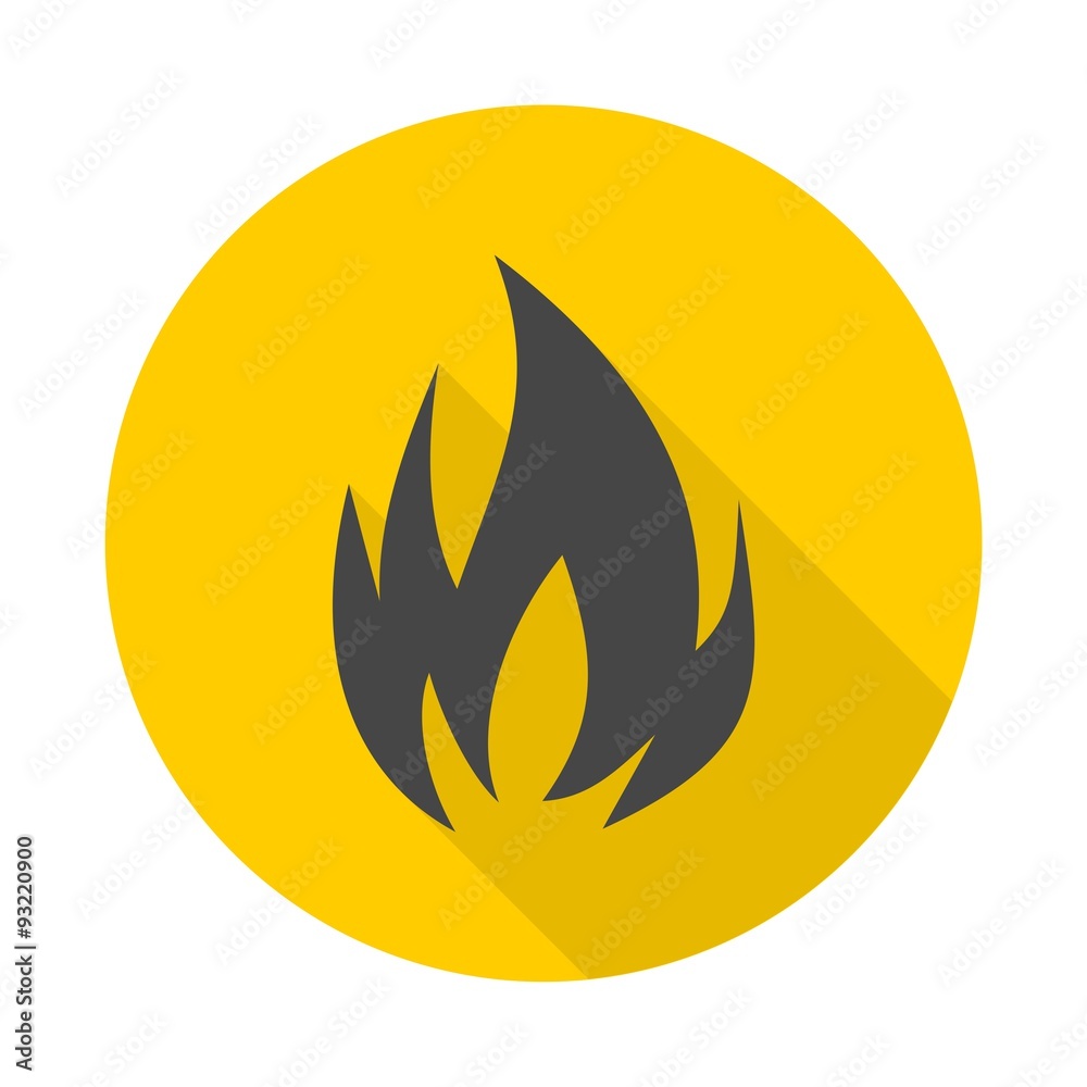 Fire symbols icon with long shadow Fire symbols icon with long shadow