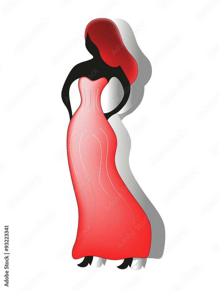 vector illustration of a top model silhouette on white vector illustration of a top model silhouette on white