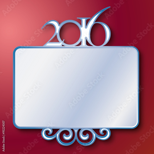 2016, happy new year, stickers, label, red.