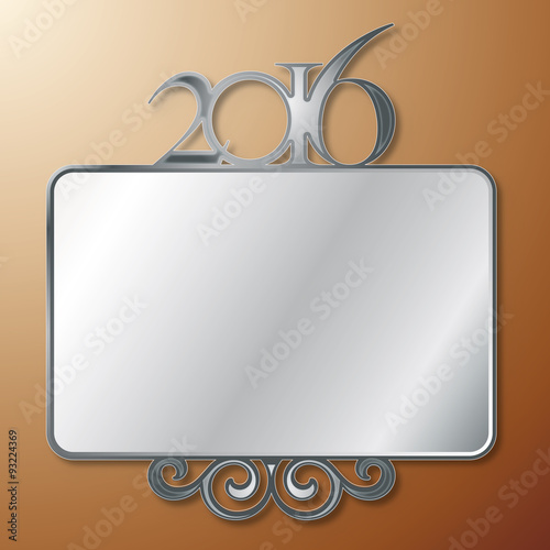 2016, happy new year, stickers, label, gold.