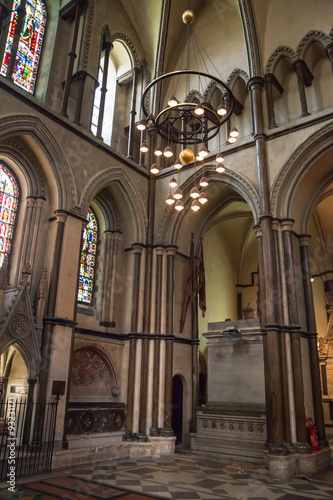ROCHESTER  UK - MAY 16  2015  Interior of Rochester Cathedral the England s second oldest  having been founded in 604AD. The present building dates back to 1080.  