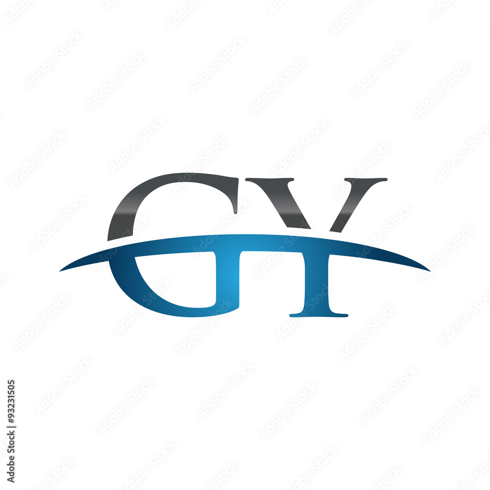 GY initial company swoosh logo blue GY initial company swoosh logo blue