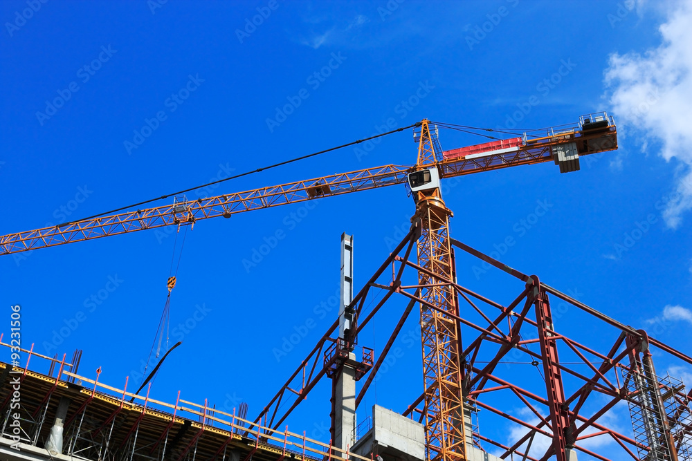 construction site with crane