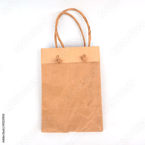 Brown bag paper on white background