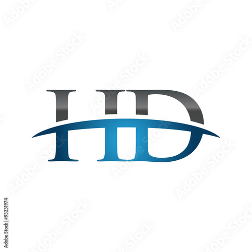 HD initial company swoosh logo blue