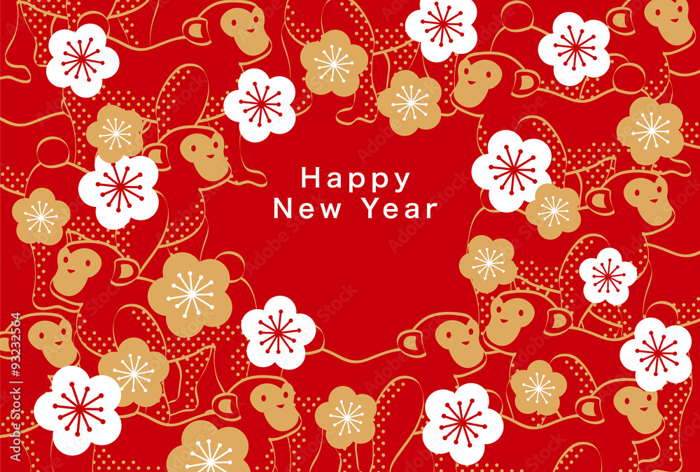 年賀_猿_2016_赤赤