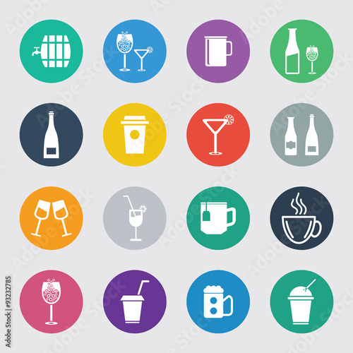 Vector drinks & beverages icons set