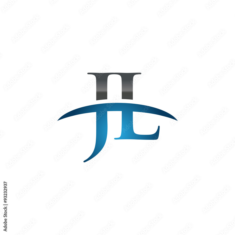 JL initial company swoosh logo blue JL initial company swoosh logo blue