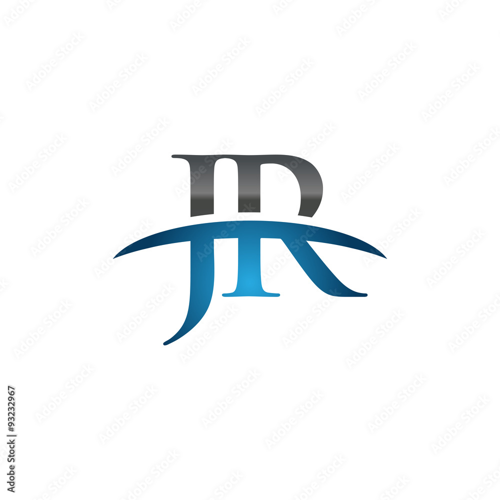 JR initial company swoosh logo blue JR initial company swoosh logo blue