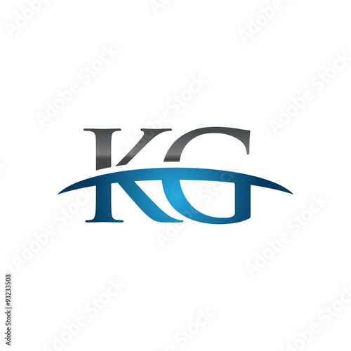KG initial company swoosh logo blue photo