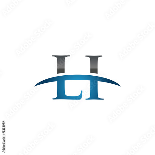 LI initial company swoosh logo blue