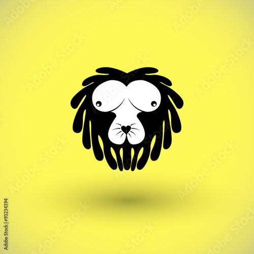 Fototapeta Naklejka Na Ścianę i Meble -  funny picture of lion