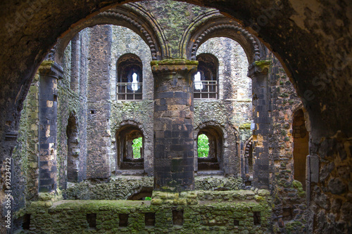 ROCHESTER  UK - MAY 16  2015  Rochester Castle 12th-century. Inside view of  castle s ruined palace walls and fortifications