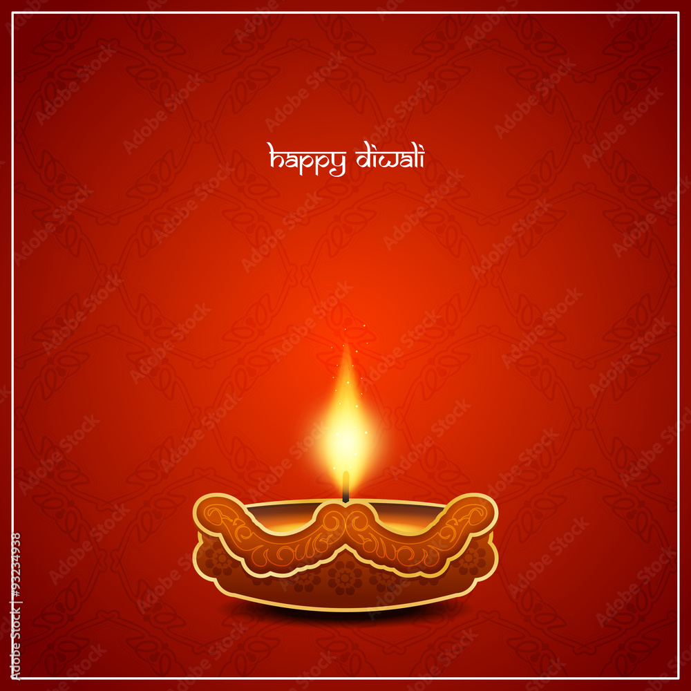 Red color happy diwali background design. Stock Vector | Adobe Stock