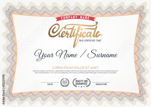 Vector certificate template.