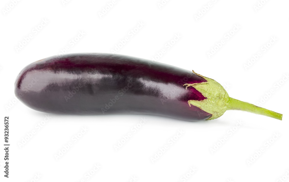 Aubergine on white background - close up Aubergine on white background - close up