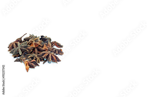 Star anise spice isolated on white background
