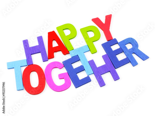 happy together word concept isolated on white background