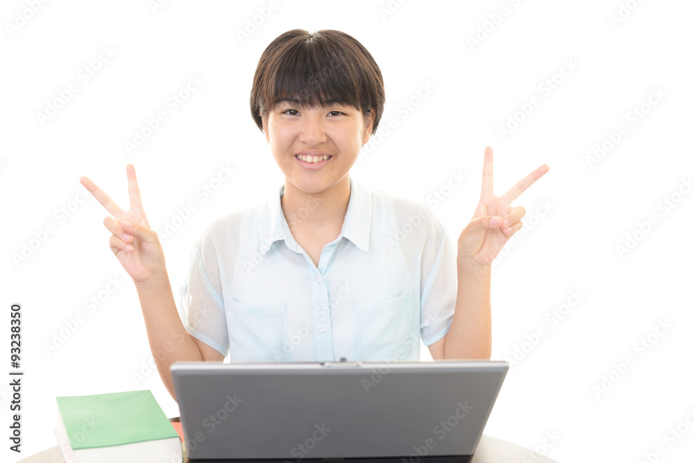 笑顔の中学生 笑顔の中学生