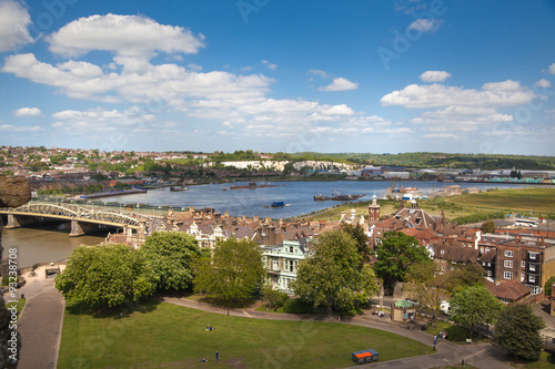 ROCHESTER, UK - MAY 16, 2015: Landscape around of Rochester city include beautiful bend of river Kent 