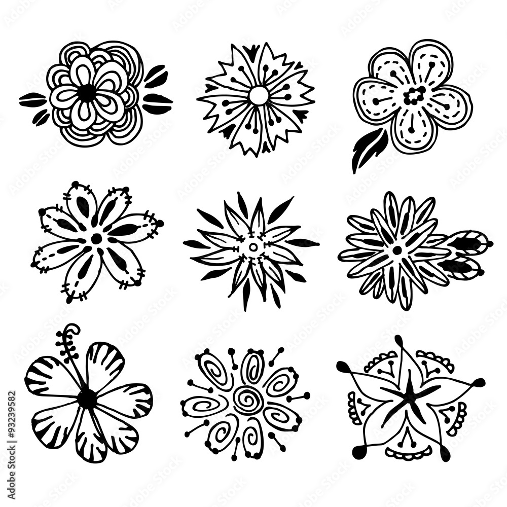 vector hand drawn flower. doodle vector hand drawn flower. doodle