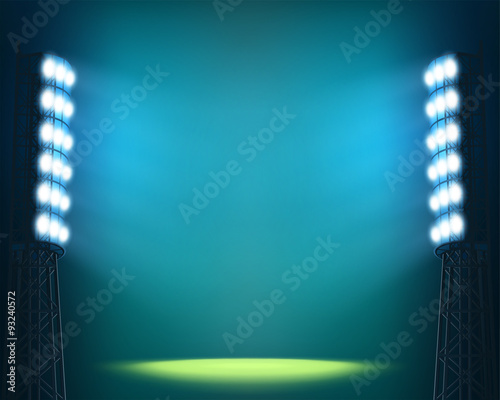 Stadium lights against dark Night sky background