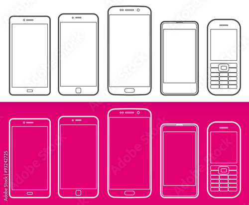 Simpified mobile phones 2015 - Illustration
Vector, easy to use (change colors etc.)