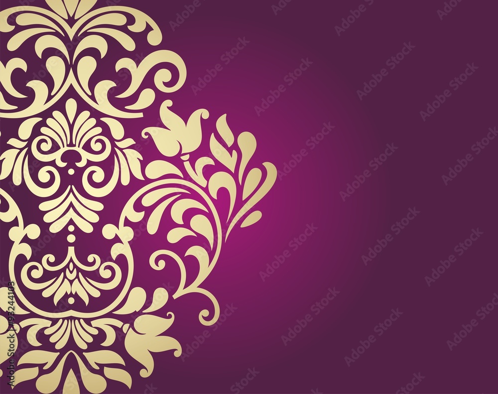 wedding card design, paisley floral pattern , India