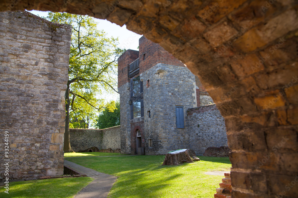 ROCHESTER, UK - MAY 16, 2015:  Upnor Castle is an Elizabethan artillery fort located on the west bank of the River Medway in Kent. Main entrance
