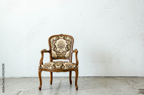 Luxurious classical vintage armchair on white background