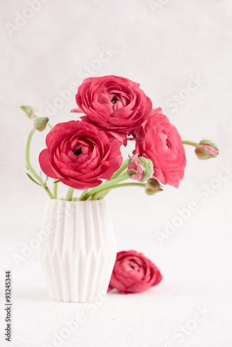 Red ranunculus in a vase