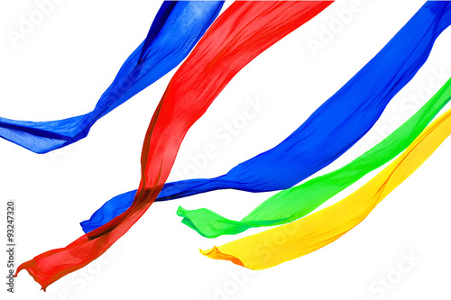 Colorful elegant satin isolated on a white background