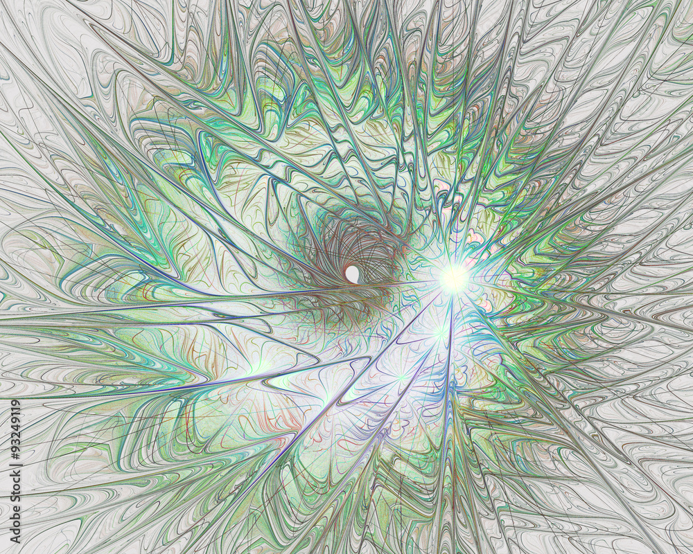 Obraz premium Abstract fractal design. Surreal flower on white.