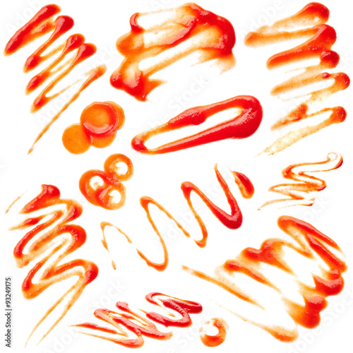 Set of ketchup blots