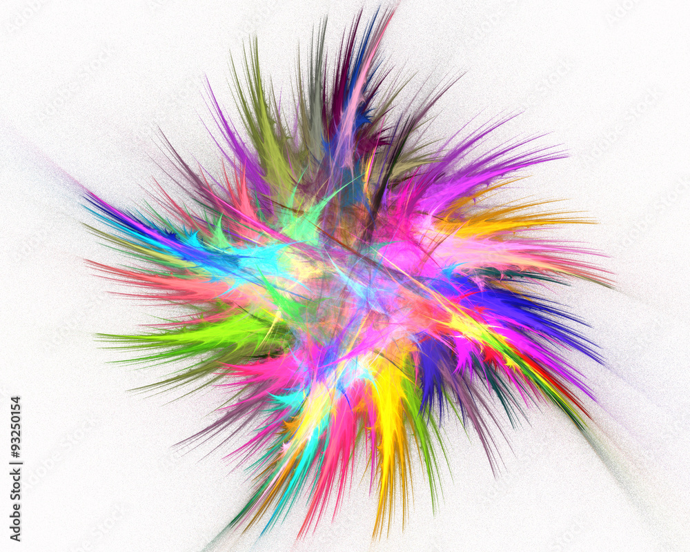 Abstract fractal design. Spiral explosion on white.