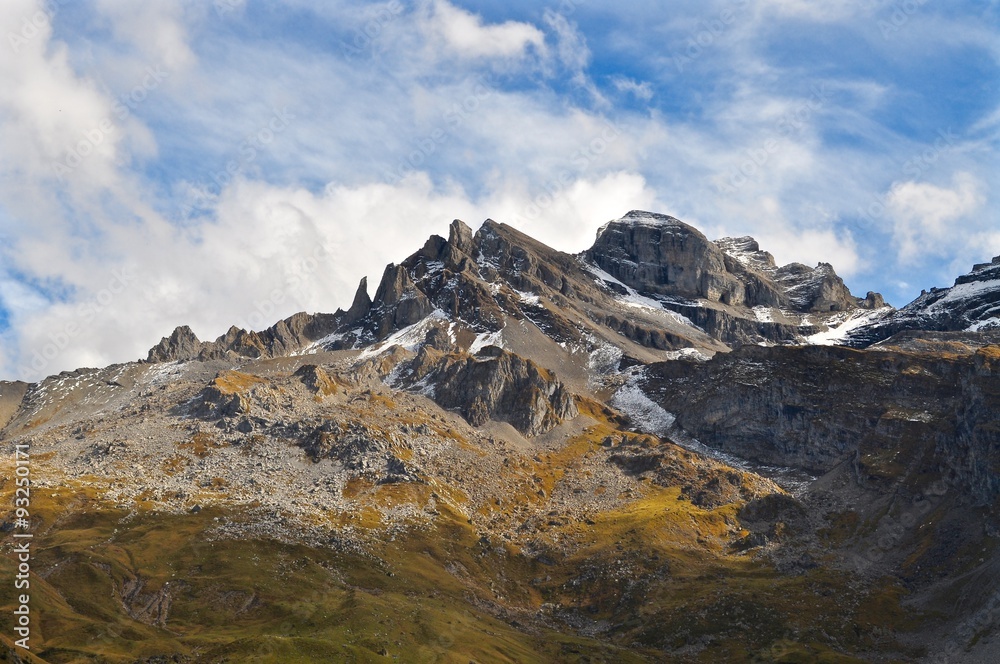 Schweizer Berge von der Bannalp aus: Ruchstock, Schlittchuechen, Engelberger Rotstock,Gitschen,, Haldigrat, 

