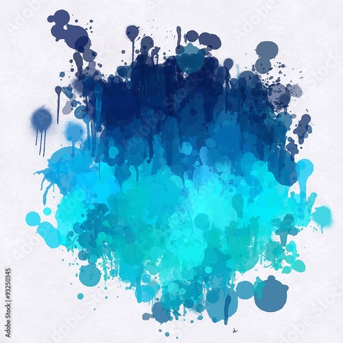 Blue-cyan brush strokes stain.