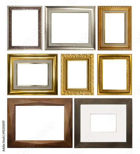 Vintage rectangular frames on white background