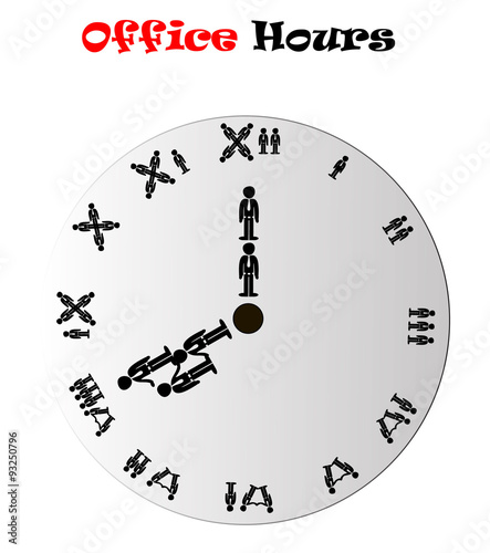 Morning office hours conceptual clock