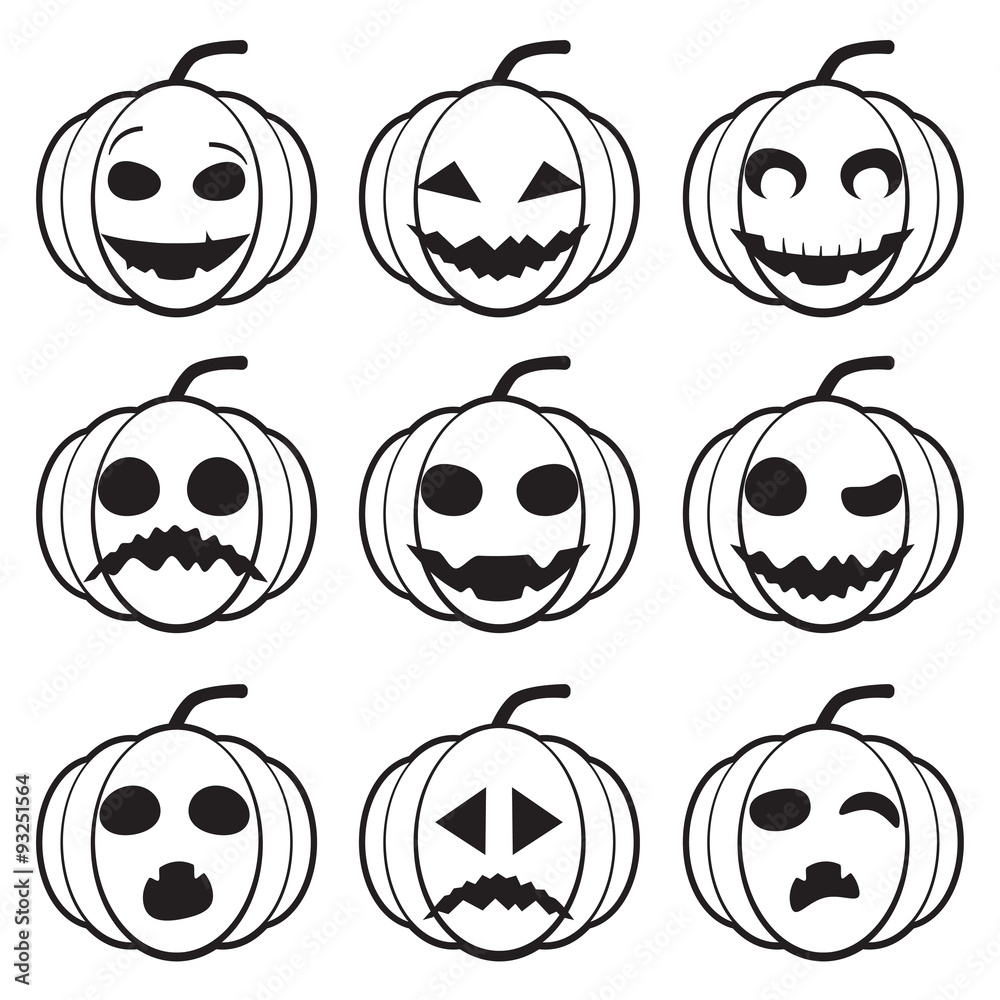 Fototapeta premium Set pumpkins for Halloween