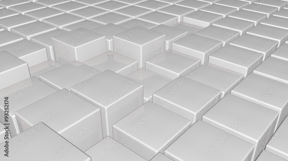 3d glossy white plastic cubes field background 3d glossy white plastic cubes field background